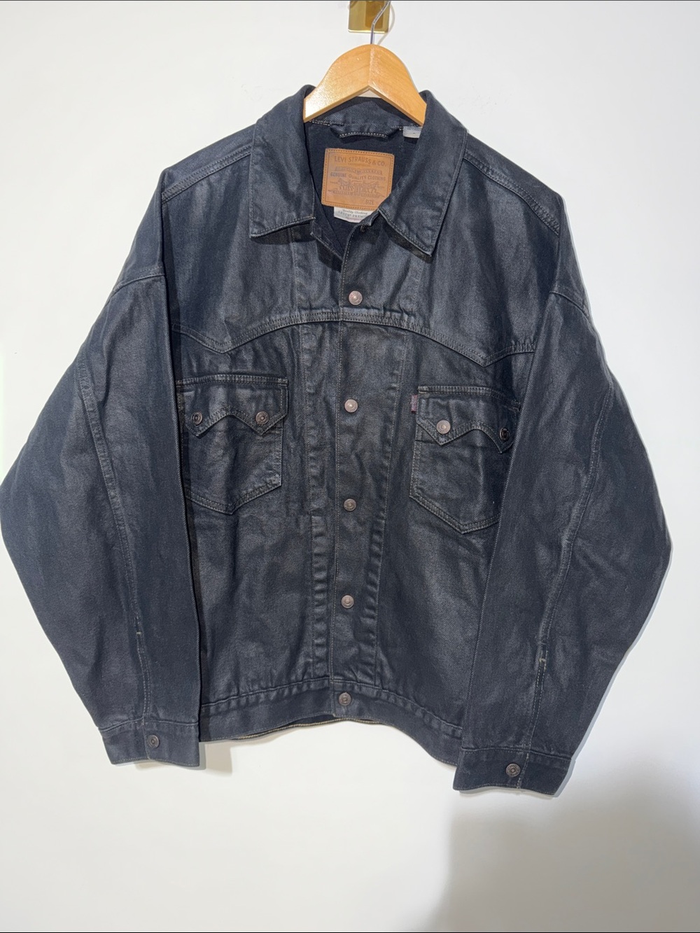 Levi's Black Denim waxed western Jacket - Men's Shirt Jacket  size medium